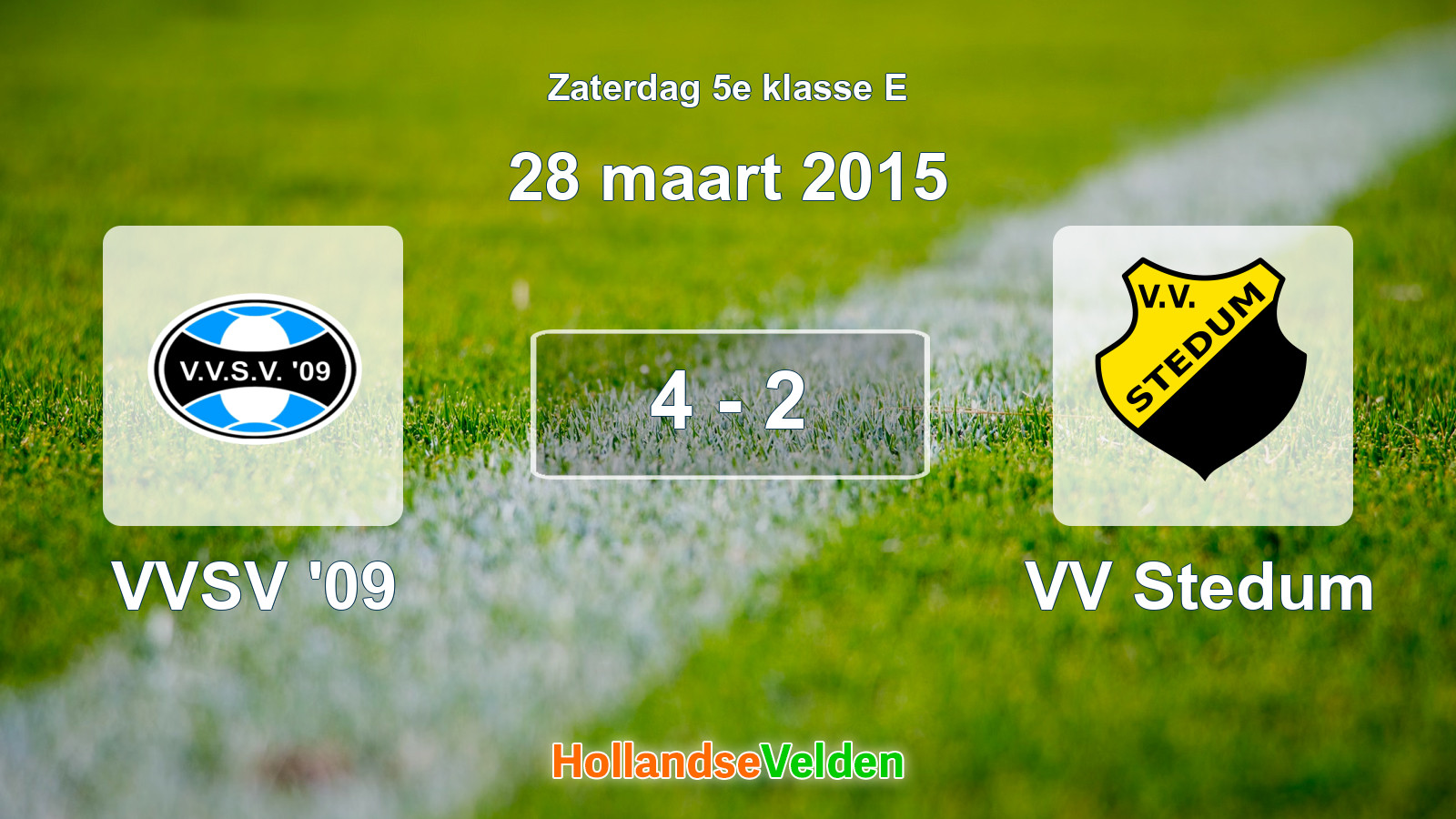 Gespeelde wedstrijd: VVSV '09 - VV Stedum 4 - 2 (28 maart 2015)