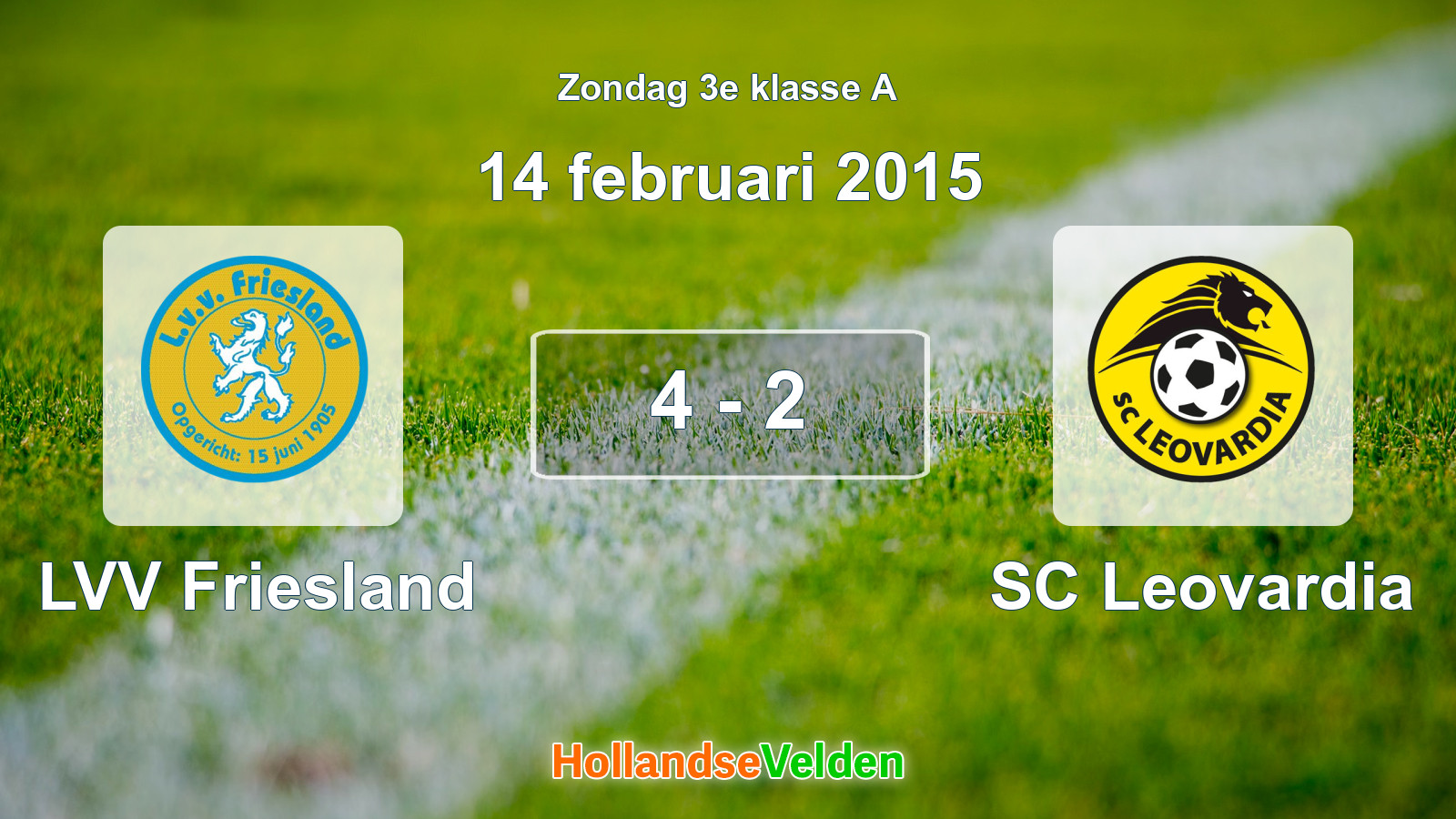 Gespeelde wedstrijd: LVV Friesland - SC Leovardia 4 - 2 (14 februari 2015)