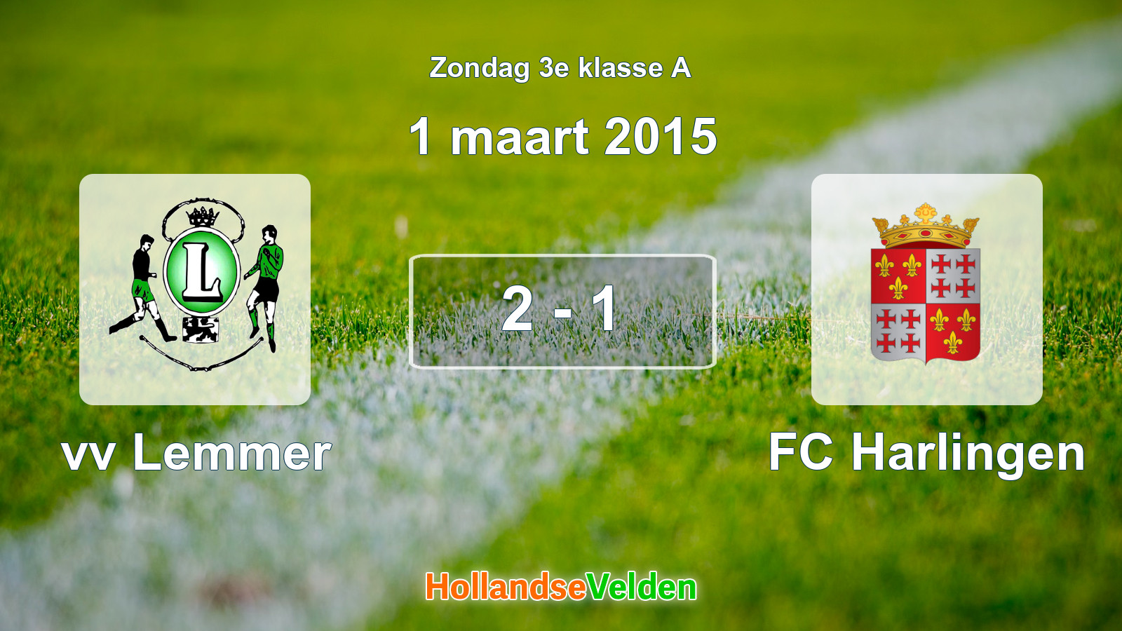 Gespeelde wedstrijd: vv Lemmer - FC Harlingen 2 - 1 (1 maart 2015)