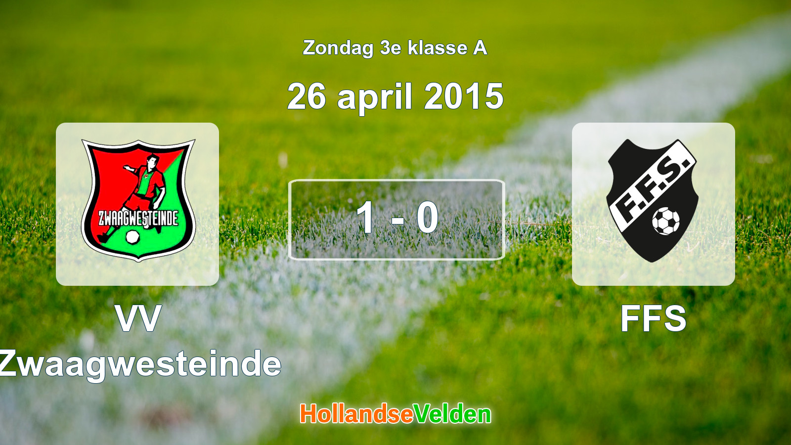 Gespeelde wedstrijd: VV Zwaagwesteinde - FFS 1 - 0 (26 april 2015)
