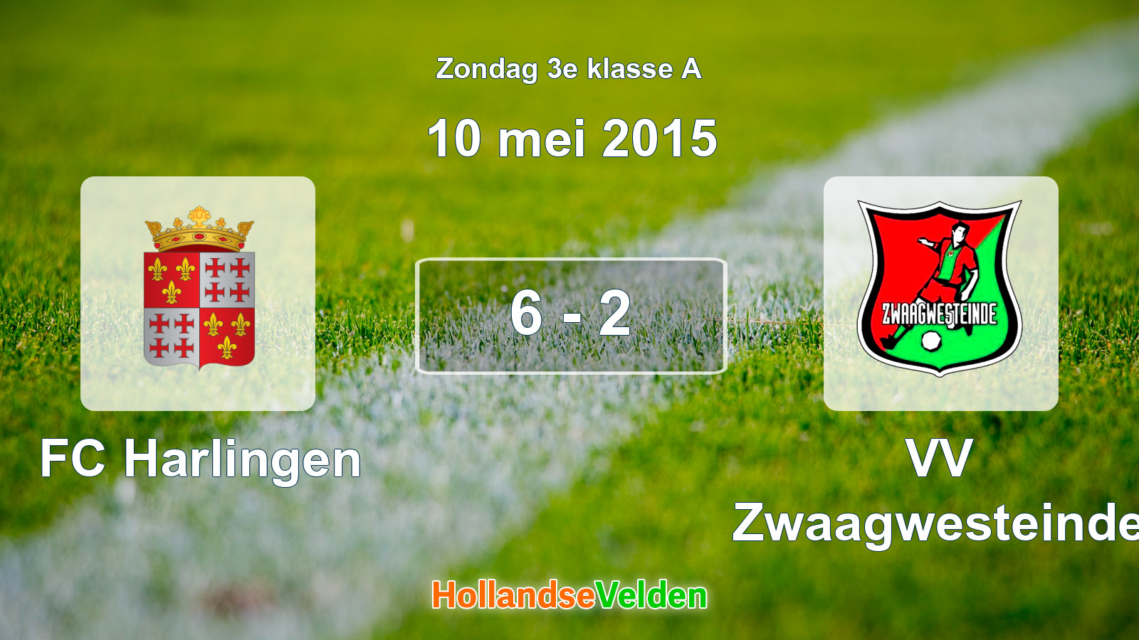 Gespeelde wedstrijd: FC Harlingen - VV Zwaagwesteinde 6 - 2 (10 mei 2015)