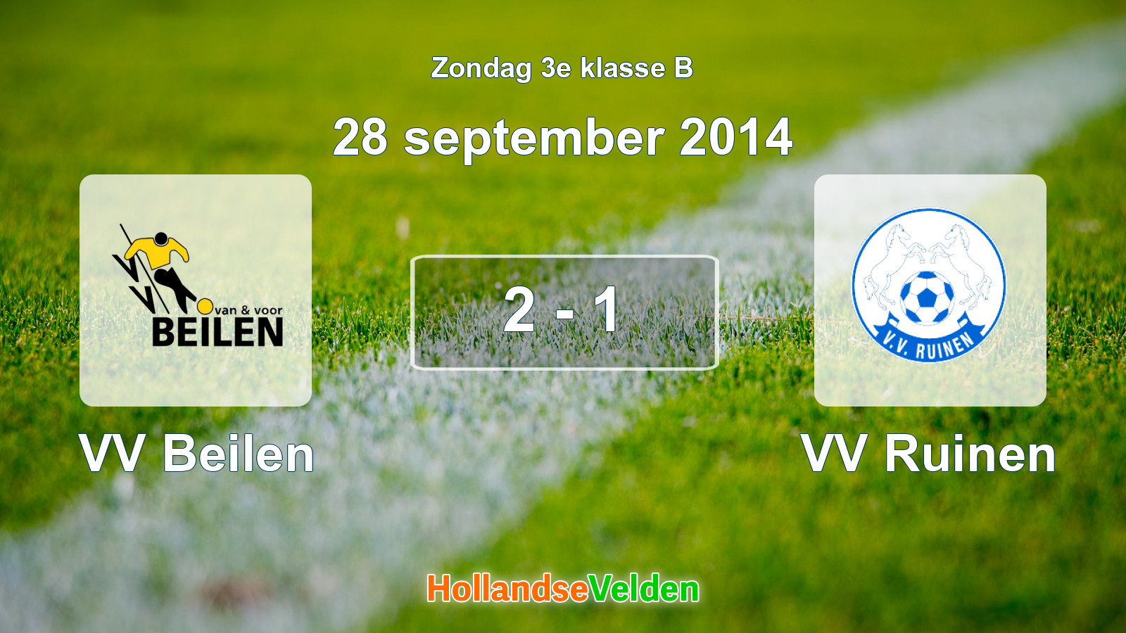 Gespeelde wedstrijd: VV Beilen - VV Ruinen 2 - 1 (28 september 2014)
