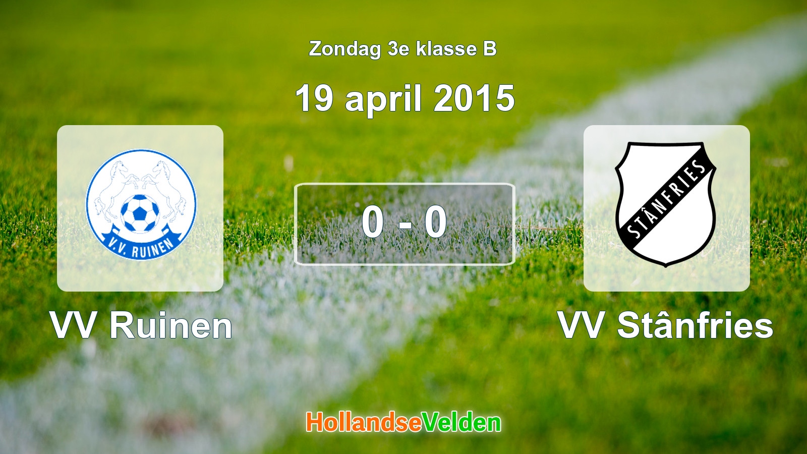 Gespeelde wedstrijd: VV Ruinen - VV Stânfries 0 - 0 (19 april 2015)