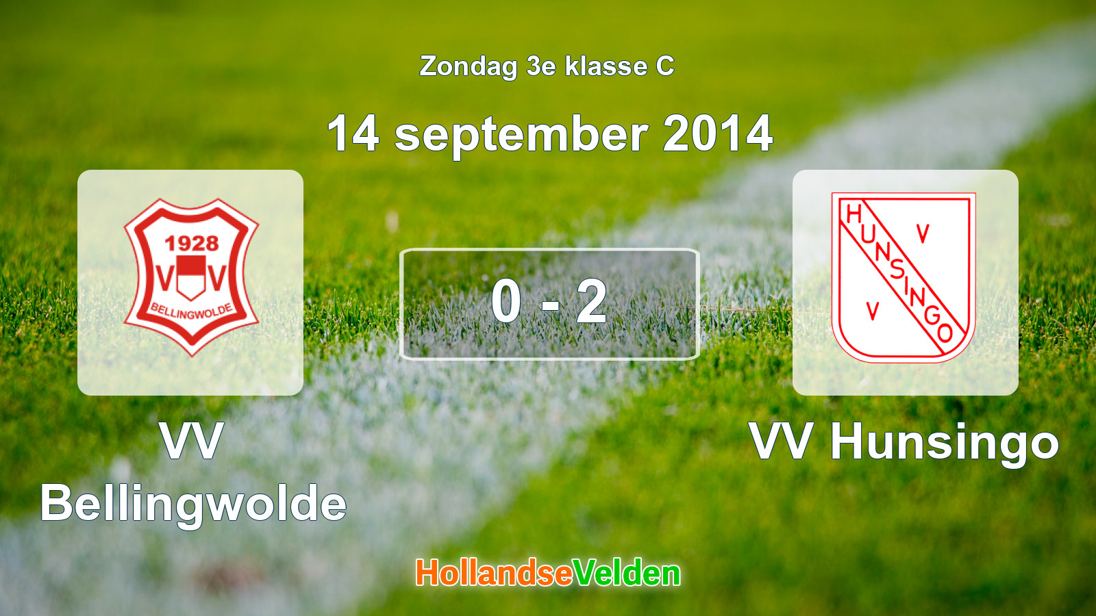 Gespeelde wedstrijd: VV Bellingwolde - VV Hunsingo 0 - 2 (14 september 2014)
