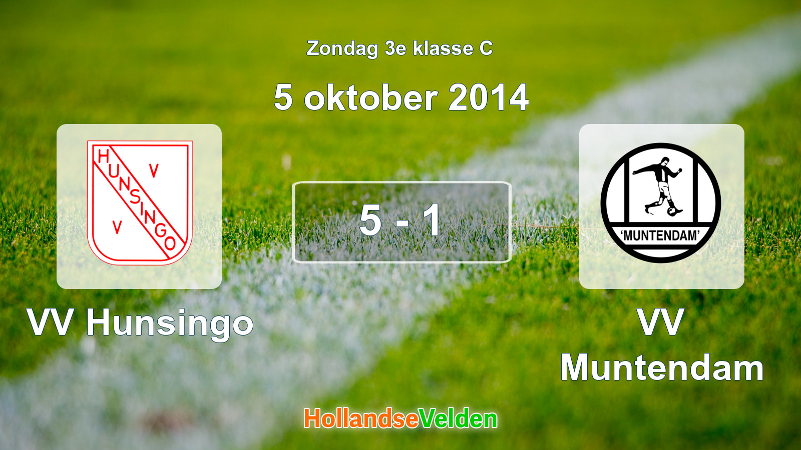 Gespeelde wedstrijd: VV Hunsingo - VV Muntendam 5 - 1 (5 oktober 2014)