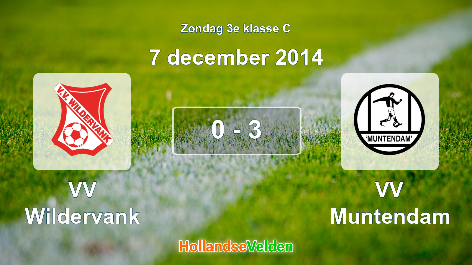 Gespeelde wedstrijd: VV Wildervank - VV Muntendam 0 - 3 (7 december 2014)