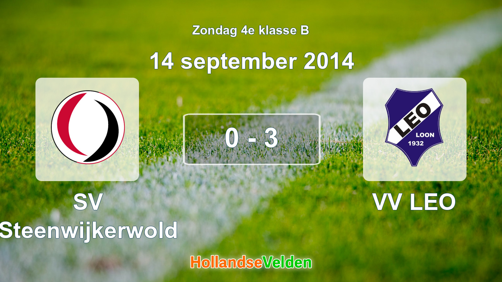 Gespeelde wedstrijd: SV Steenwijkerwold - VV LEO 0 - 3 (14 september 2014)