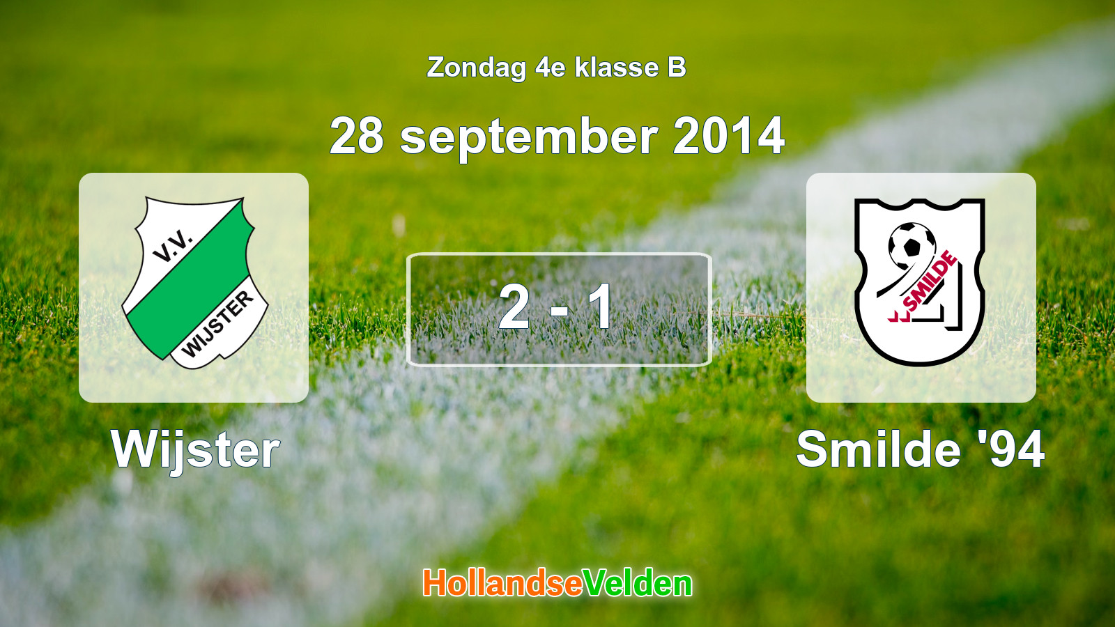 Gespeelde wedstrijd: Wijster - Smilde '94 2 - 1 (28 september 2014)