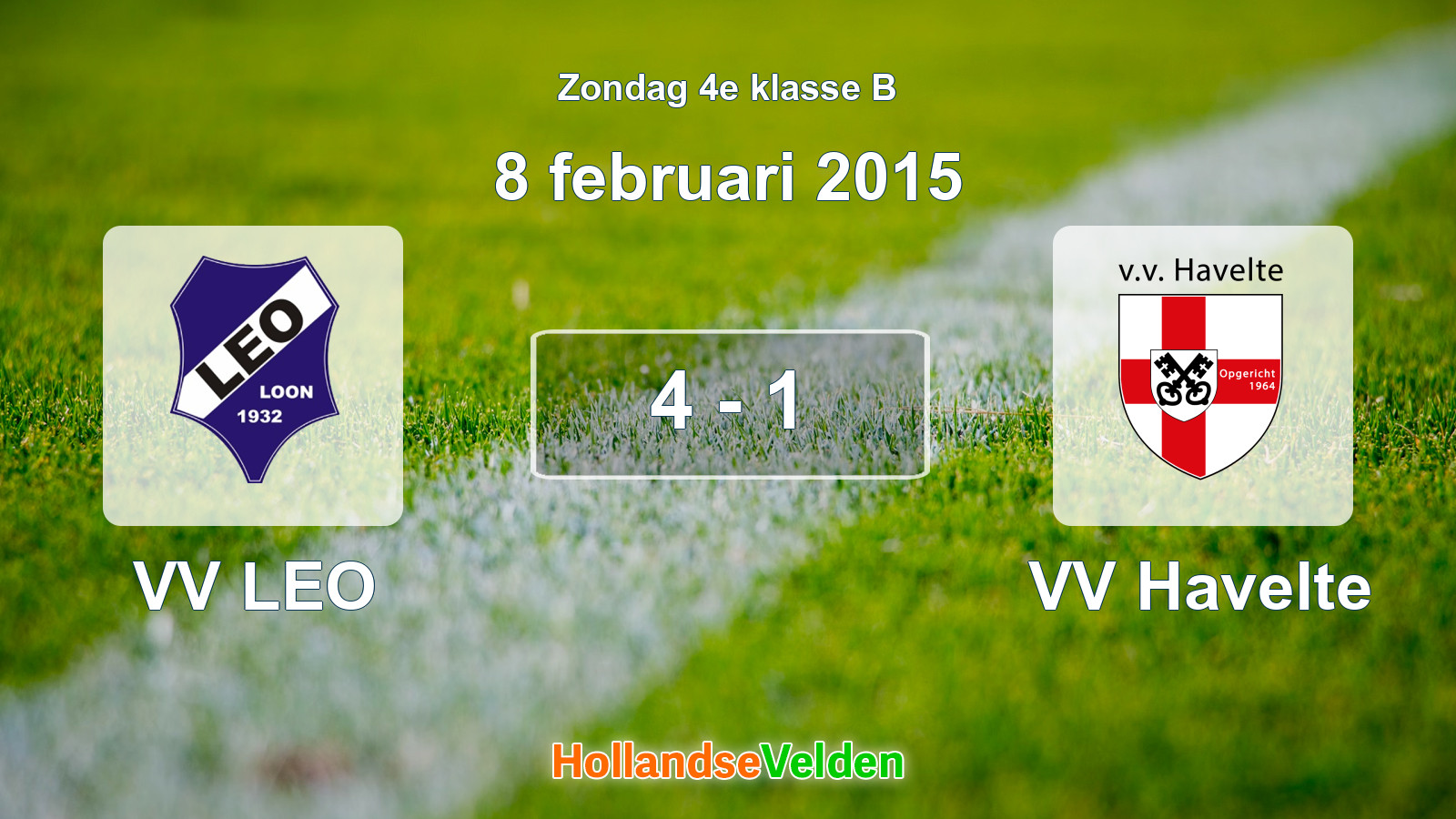 Gespeelde wedstrijd: VV LEO - VV Havelte 4 - 1 (8 februari 2015)
