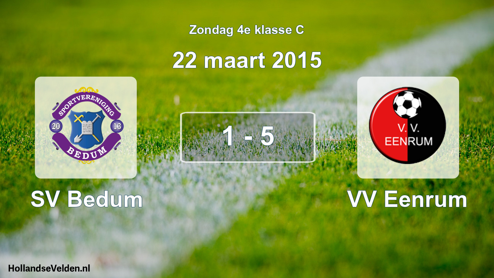 Gespeelde wedstrijd: SV Bedum - VV Eenrum 1 - 5 (22 maart 2015)