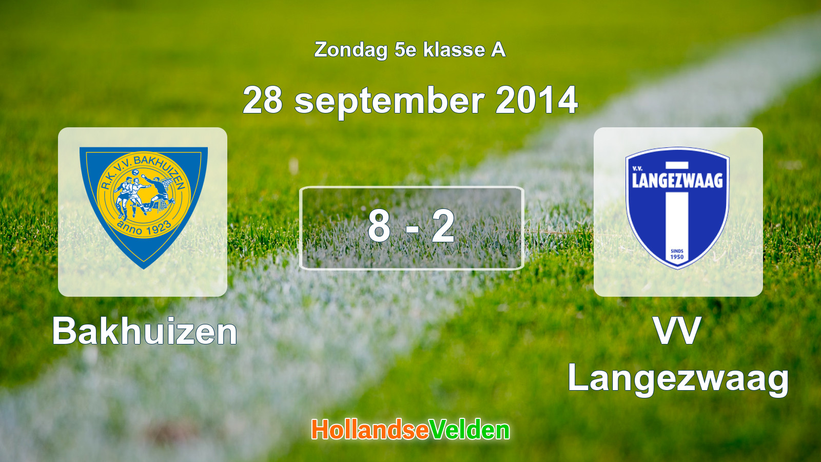 Gespeelde wedstrijd: Bakhuizen - VV Langezwaag 8 - 2 (28 september 2014)