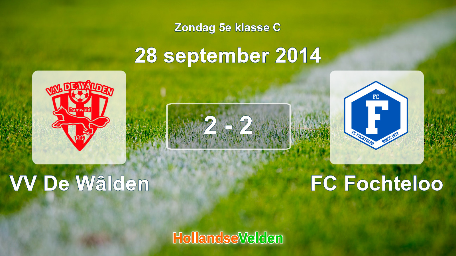 Gespeelde wedstrijd: VV De Wâlden - FC Fochteloo 2 - 2 (28 september 2014)