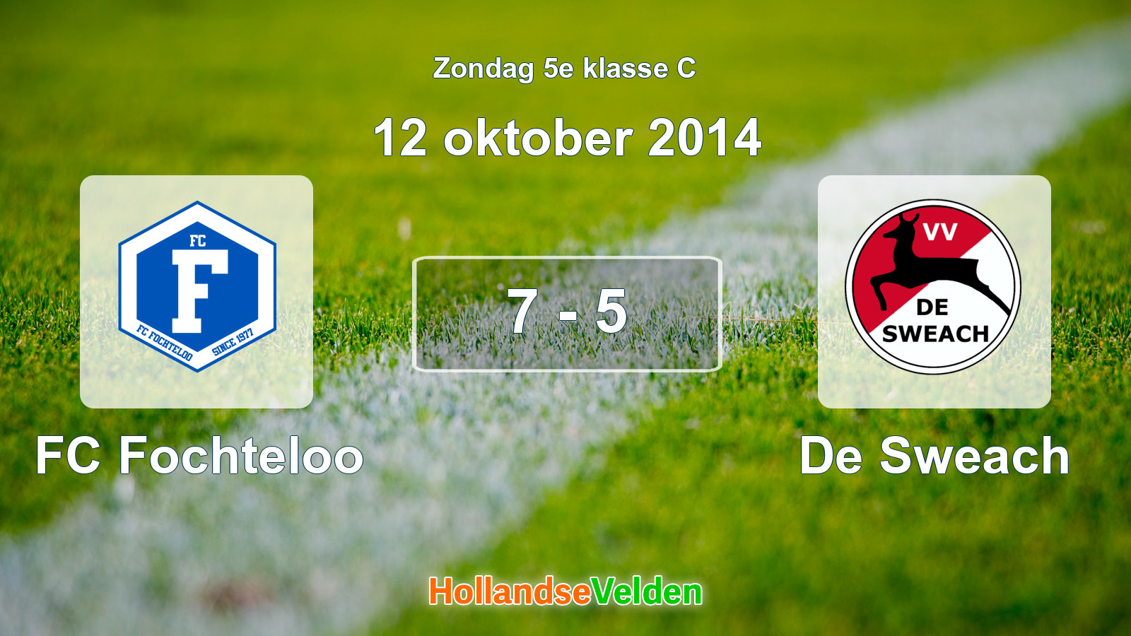 Gespeelde wedstrijd: FC Fochteloo - De Sweach 7 - 5 (12 oktober 2014)