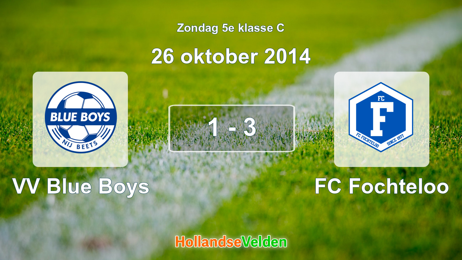 Gespeelde wedstrijd: VV Blue Boys - FC Fochteloo 1 - 3 (26 oktober 2014)