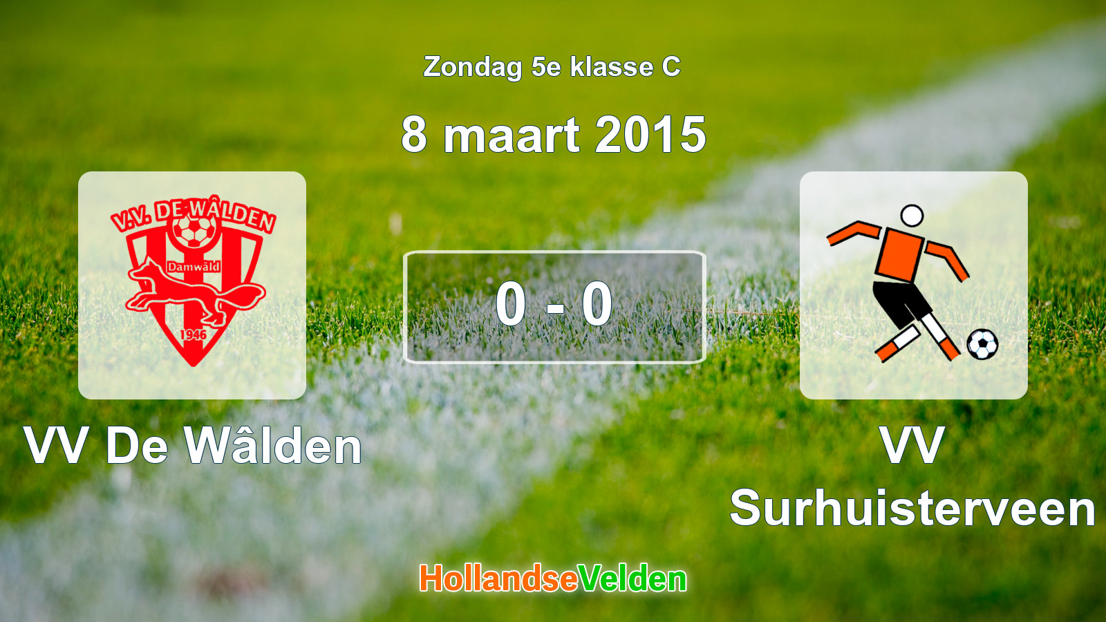 Gespeelde wedstrijd: VV De Wâlden - VV Surhuisterveen 0 - 0 (8 maart 2015)