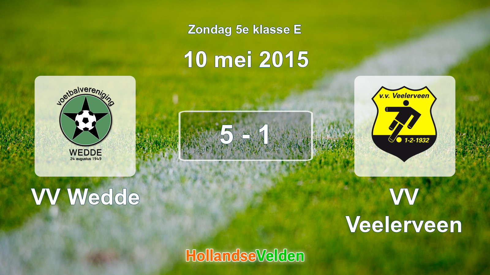 Gespeelde wedstrijd: VV Wedde - VV Veelerveen 5 - 1 (10 mei 2015)