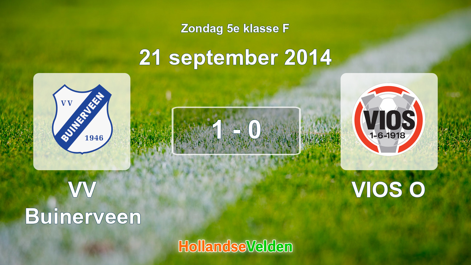 Gespeelde wedstrijd: VV Buinerveen - VIOS O 1 - 0 (21 september 2014)