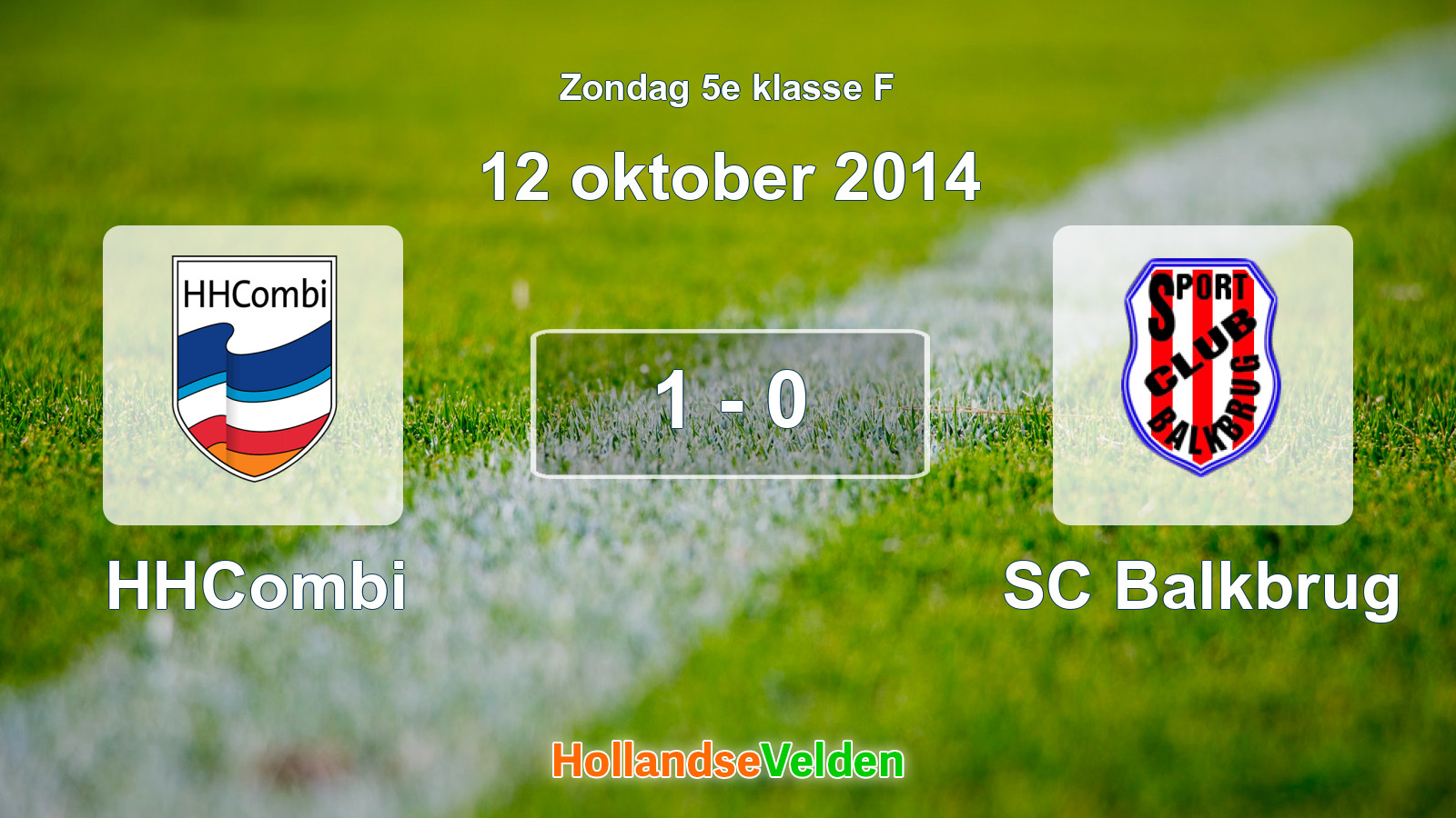 Gespeelde wedstrijd: HHCombi - SC Balkbrug 1 - 0 (12 oktober 2014)