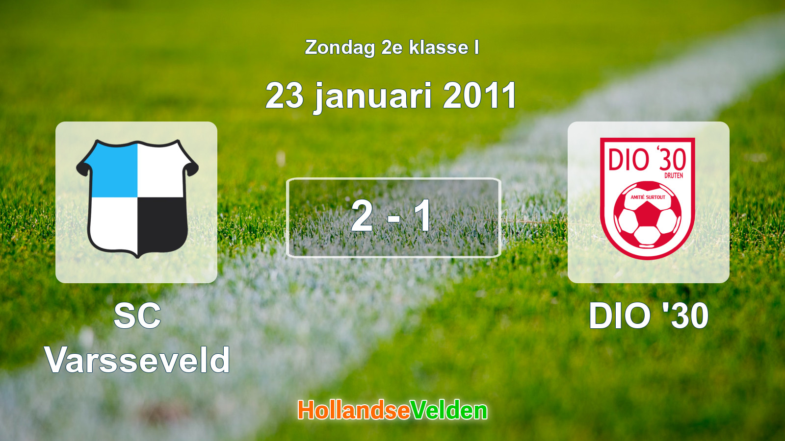 Gespeelde wedstrijd: SC Varsseveld - DIO '30 2 - 1 (23 januari 2011)