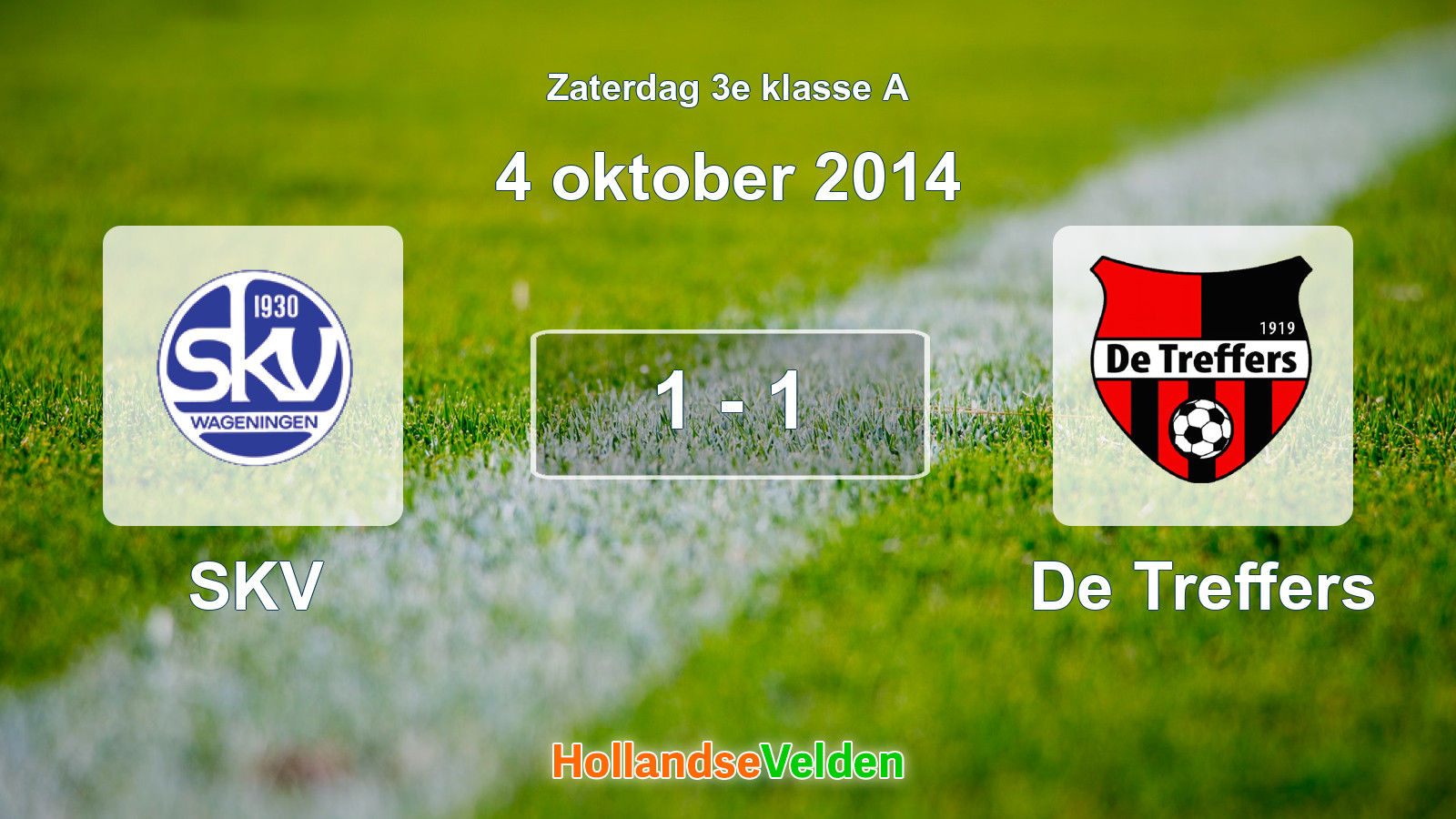 Gespeelde wedstrijd: SKV - De Treffers 1 - 1 (4 oktober 2014)