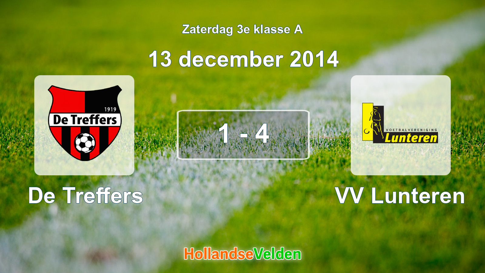 Gespeelde wedstrijd: De Treffers - VV Lunteren 1 - 4 (13 december 2014)