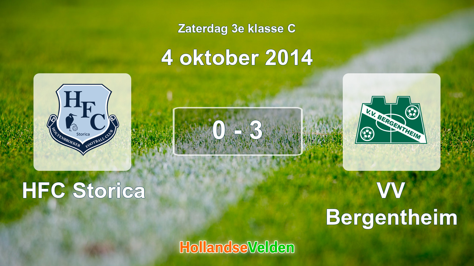 Gespeelde wedstrijd: HFC Storica - VV Bergentheim 0 - 3 (4 oktober 2014)