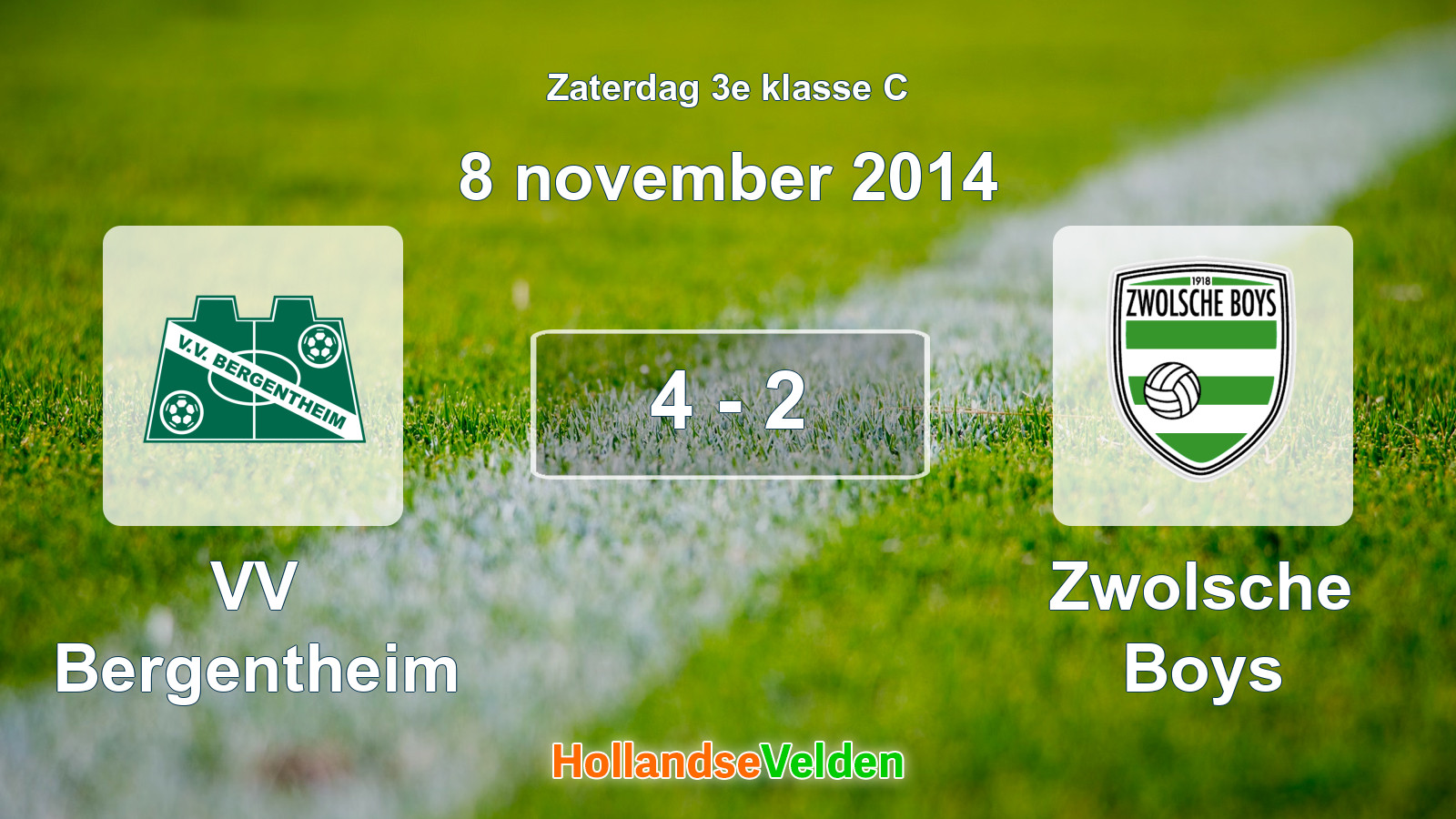 Gespeelde wedstrijd: VV Bergentheim - Zwolsche Boys 4 - 2 (8 november 2014)