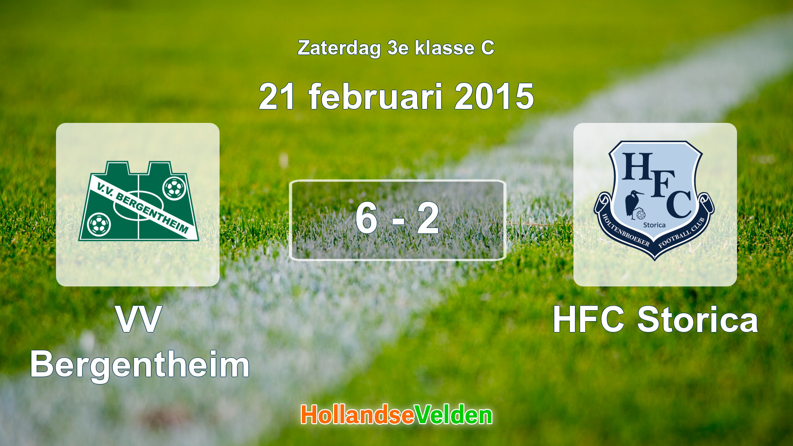 Gespeelde wedstrijd: VV Bergentheim - HFC Storica 6 - 2 (21 februari 2015)