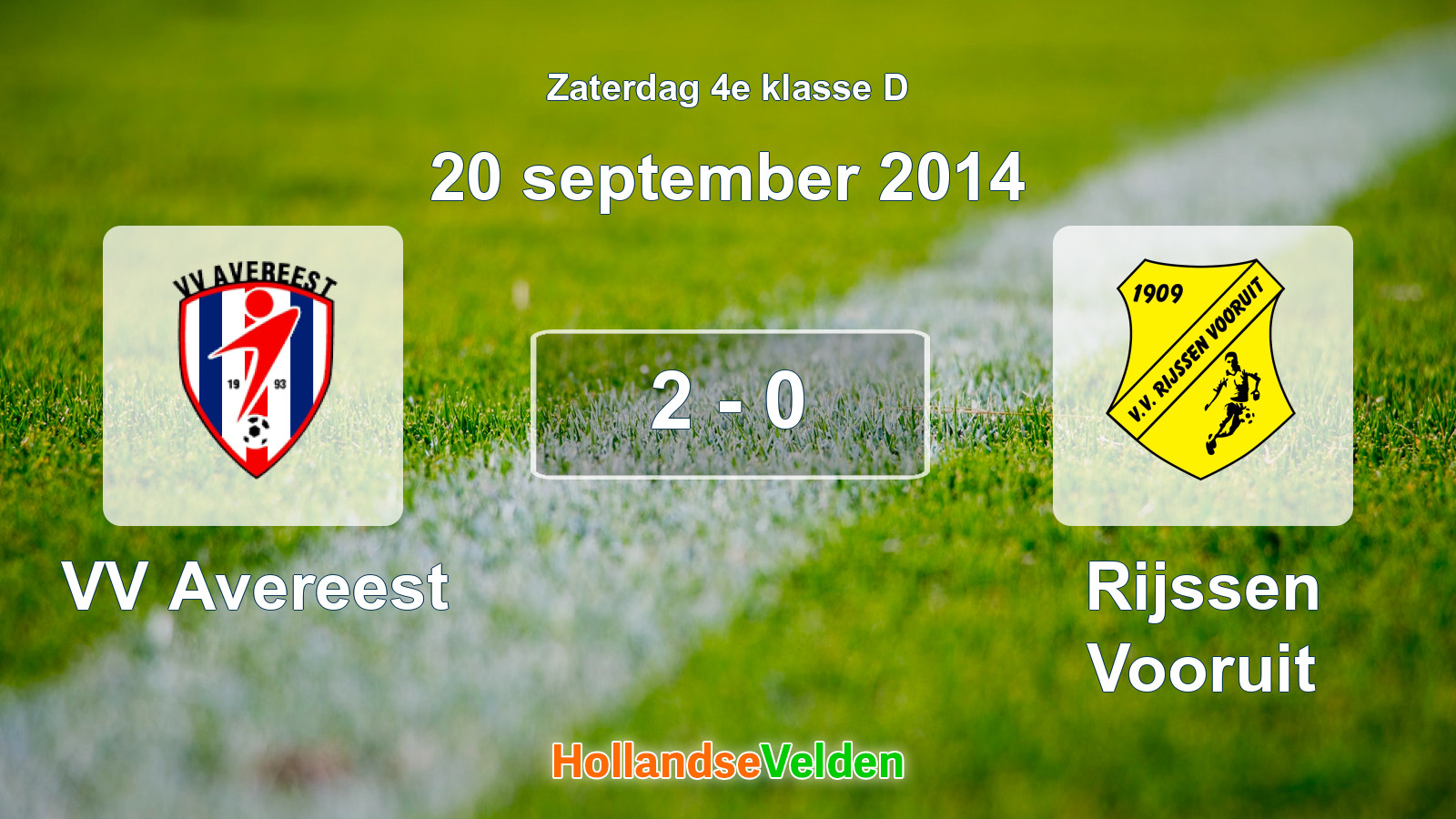 Gespeelde wedstrijd: VV Avereest - Rijssen Vooruit 2 - 0 (20 september 2014)