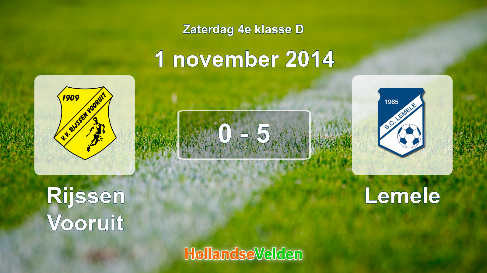 Gespeelde wedstrijd: Rijssen Vooruit - Lemele 0 - 5 (1 november 2014)