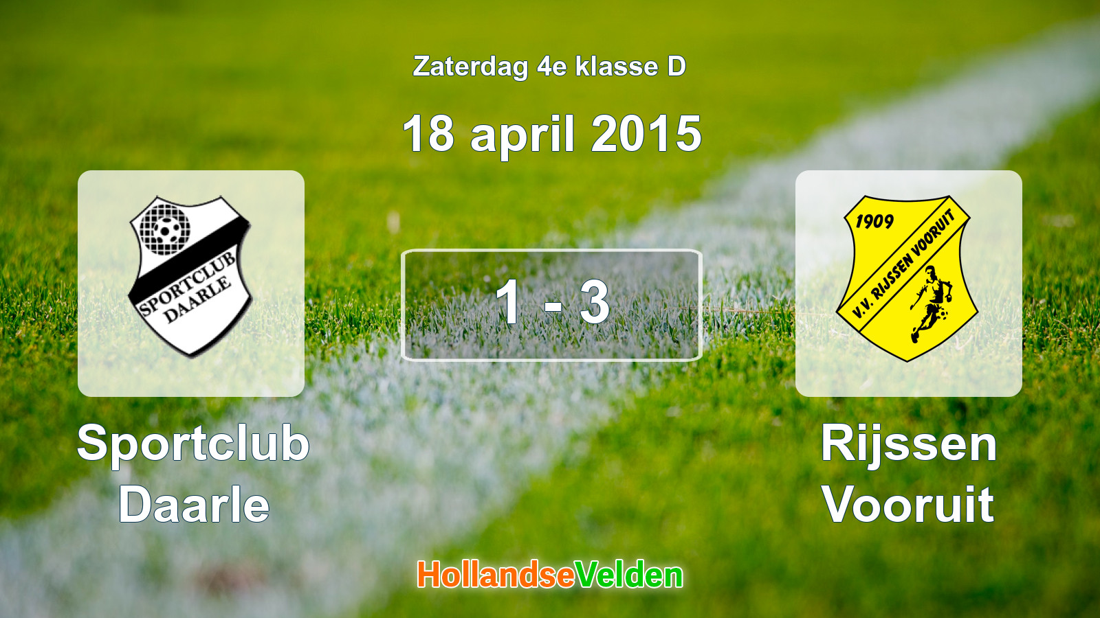 Gespeelde wedstrijd: Sportclub Daarle - Rijssen Vooruit 1 - 3 (18 april 2015)