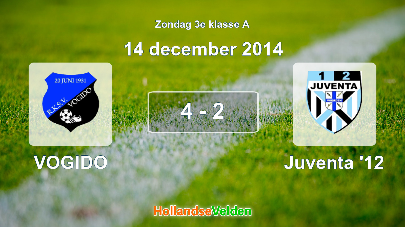Gespeelde wedstrijd: VOGIDO - Juventa '12 4 - 2 (14 december 2014)
