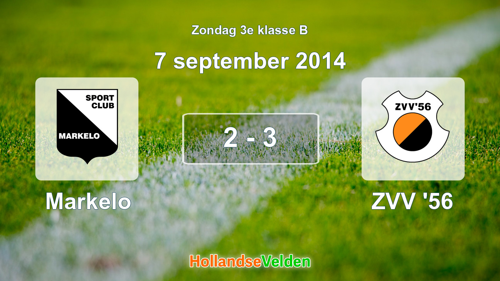 Gespeelde wedstrijd: Markelo - ZVV '56 2 - 3 (7 september 2014)