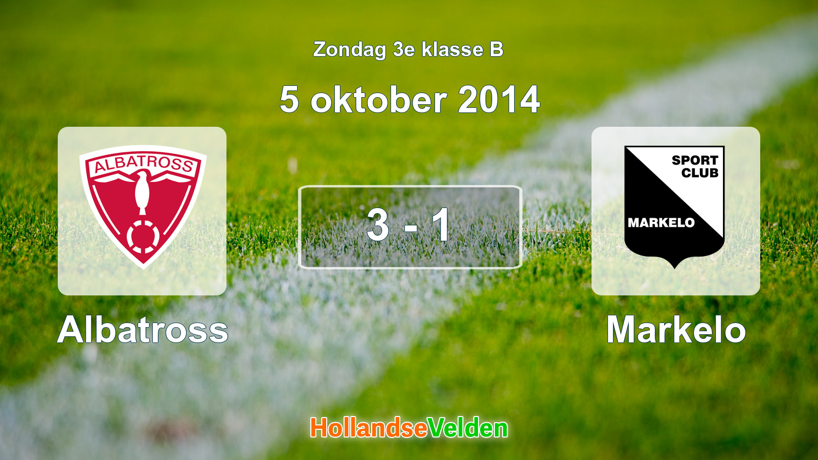 Gespeelde wedstrijd: Albatross - Markelo 3 - 1 (5 oktober 2014)