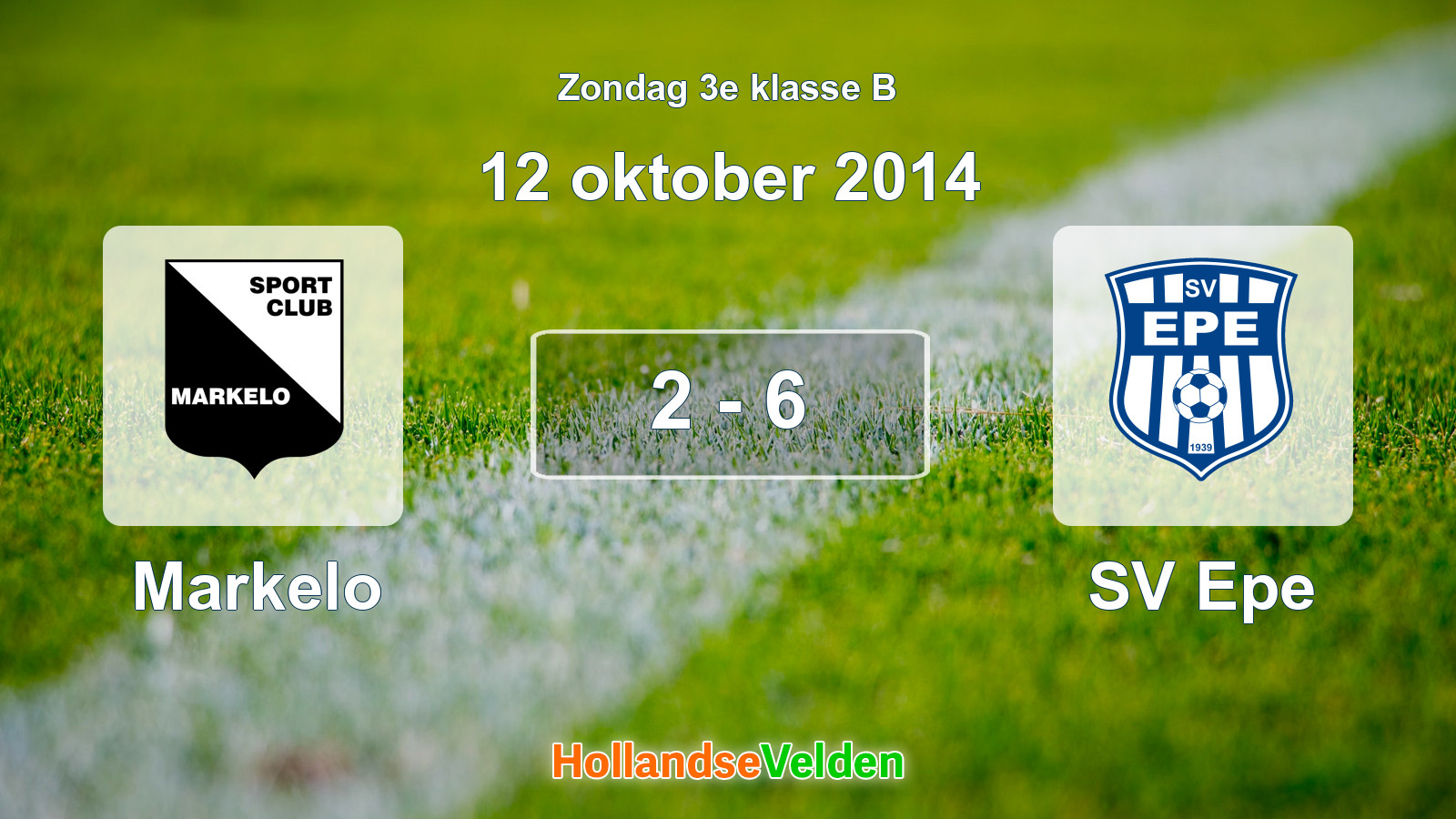 Gespeelde wedstrijd: Markelo - SV Epe 2 - 6 (12 oktober 2014)