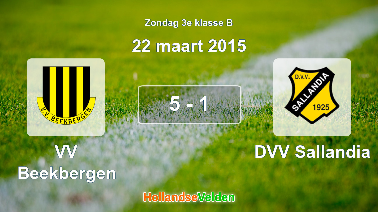 Gespeelde wedstrijd: VV Beekbergen - DVV Sallandia 5 - 1 (22 maart 2015)