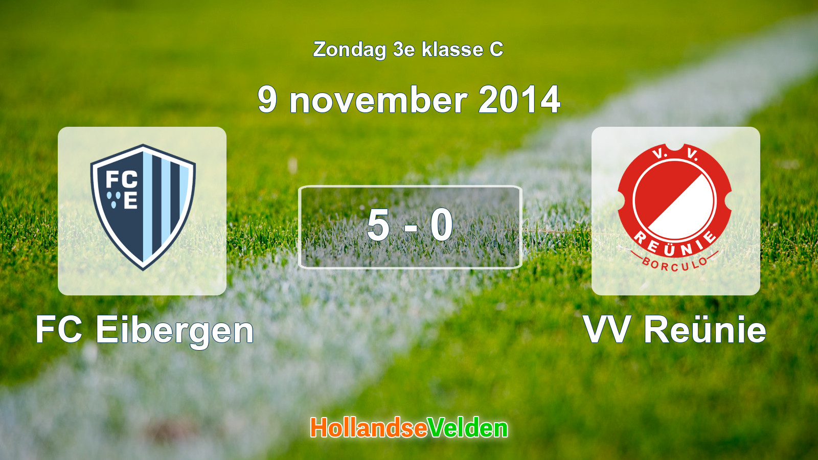 Gespeelde wedstrijd: FC Eibergen - VV Reünie 5 - 0 (9 november 2014)