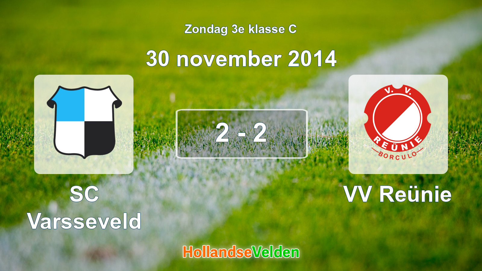 Gespeelde wedstrijd: SC Varsseveld - VV Reünie 2 - 2 (30 november 2014)