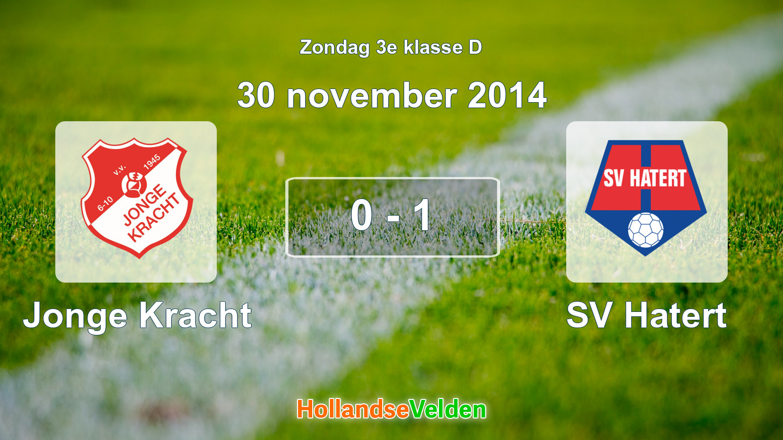 Gespeelde wedstrijd: Jonge Kracht - SV Hatert 0 - 1 (30 november 2014)