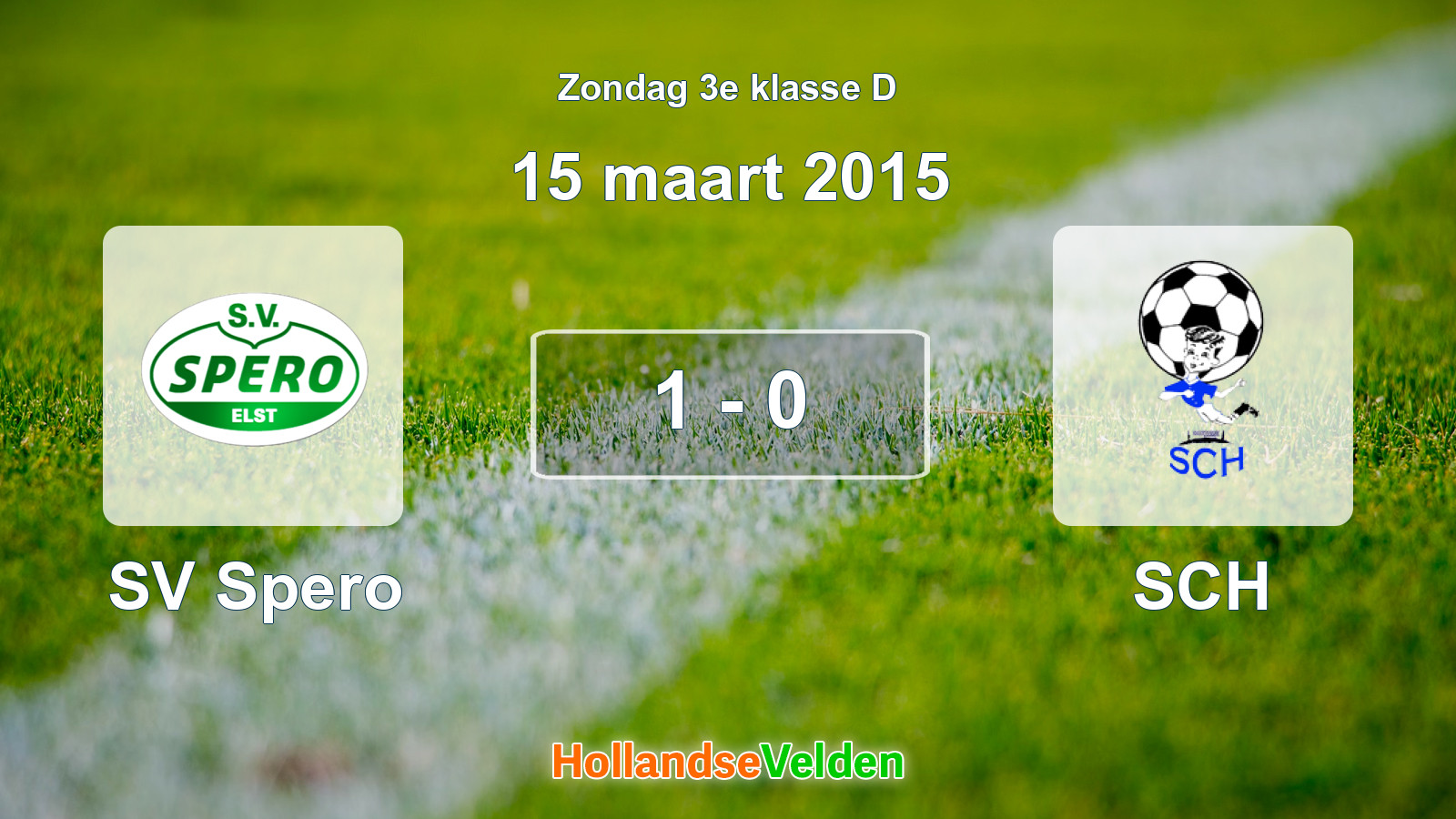 Gespeelde wedstrijd: SV Spero - SCH 1 - 0 (15 maart 2015)