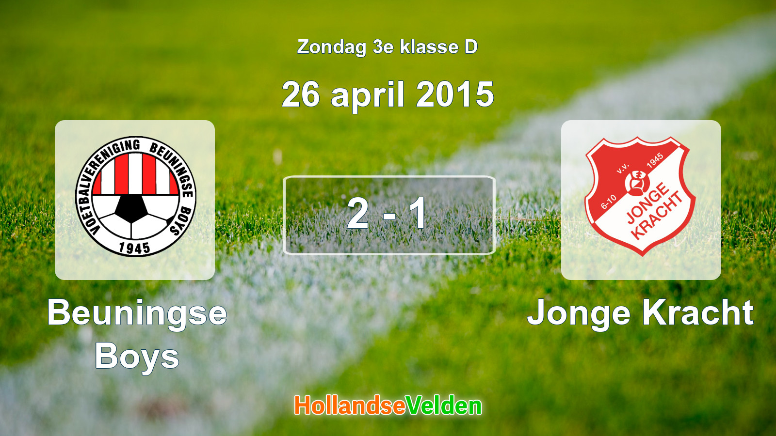 Gespeelde wedstrijd: Beuningse Boys - Jonge Kracht 2 - 1 (26 april 2015)
