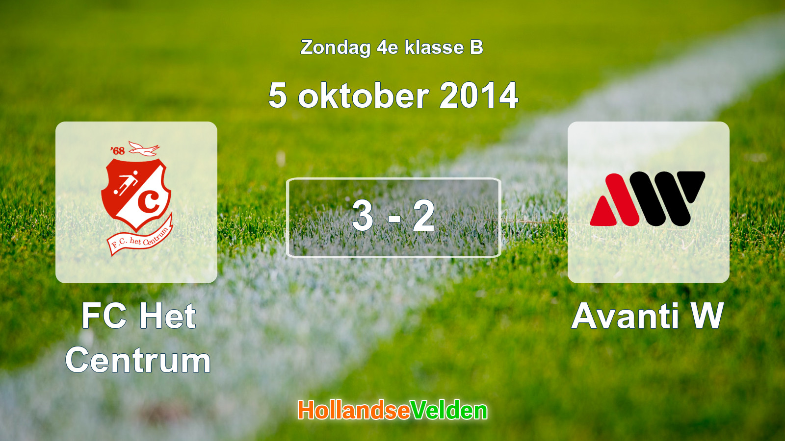Gespeelde wedstrijd: FC Het Centrum - Avanti W 3 - 2 (5 oktober 2014)
