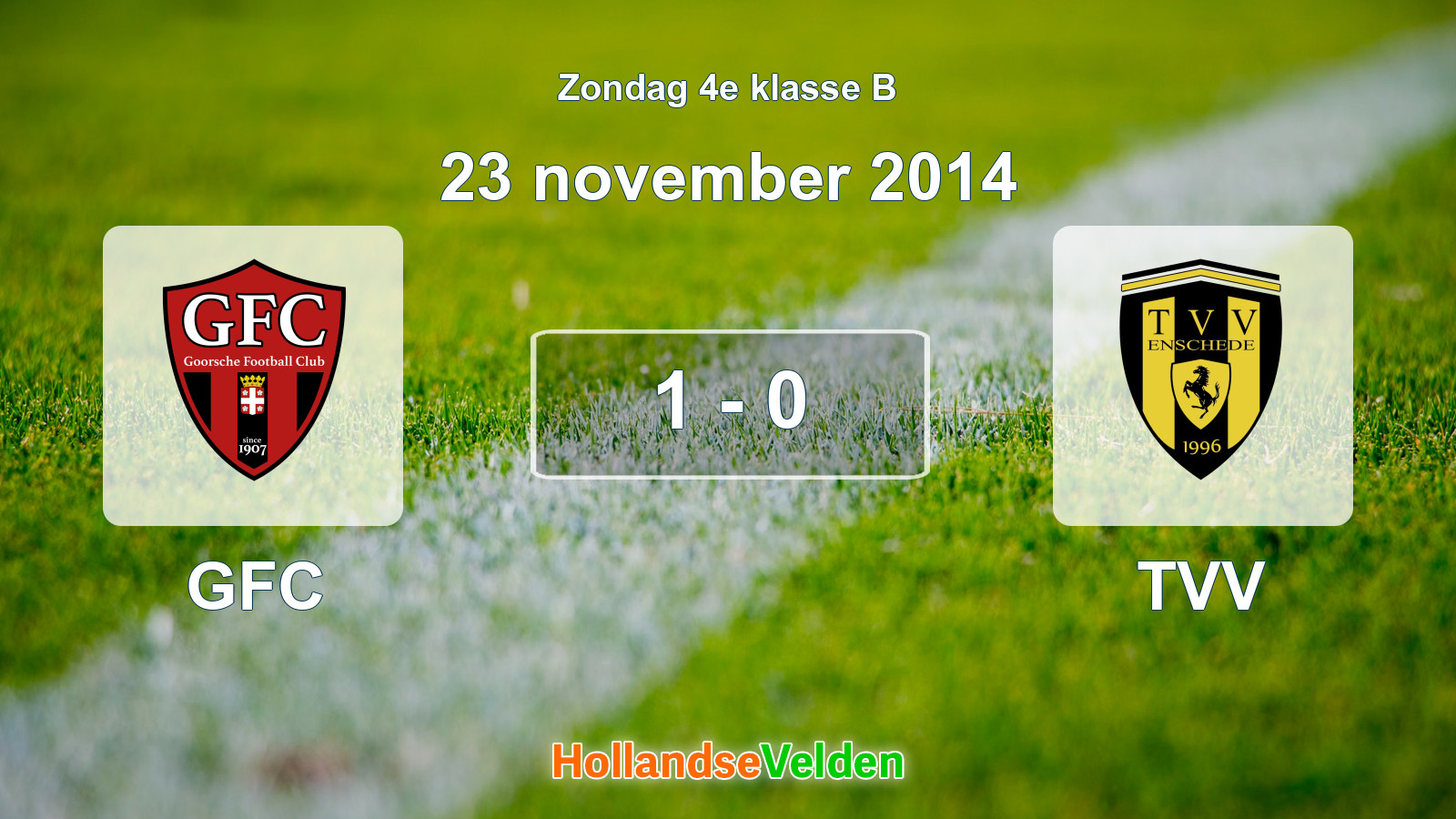 Gespeelde wedstrijd: GFC - TVV 1 - 0 (23 november 2014)