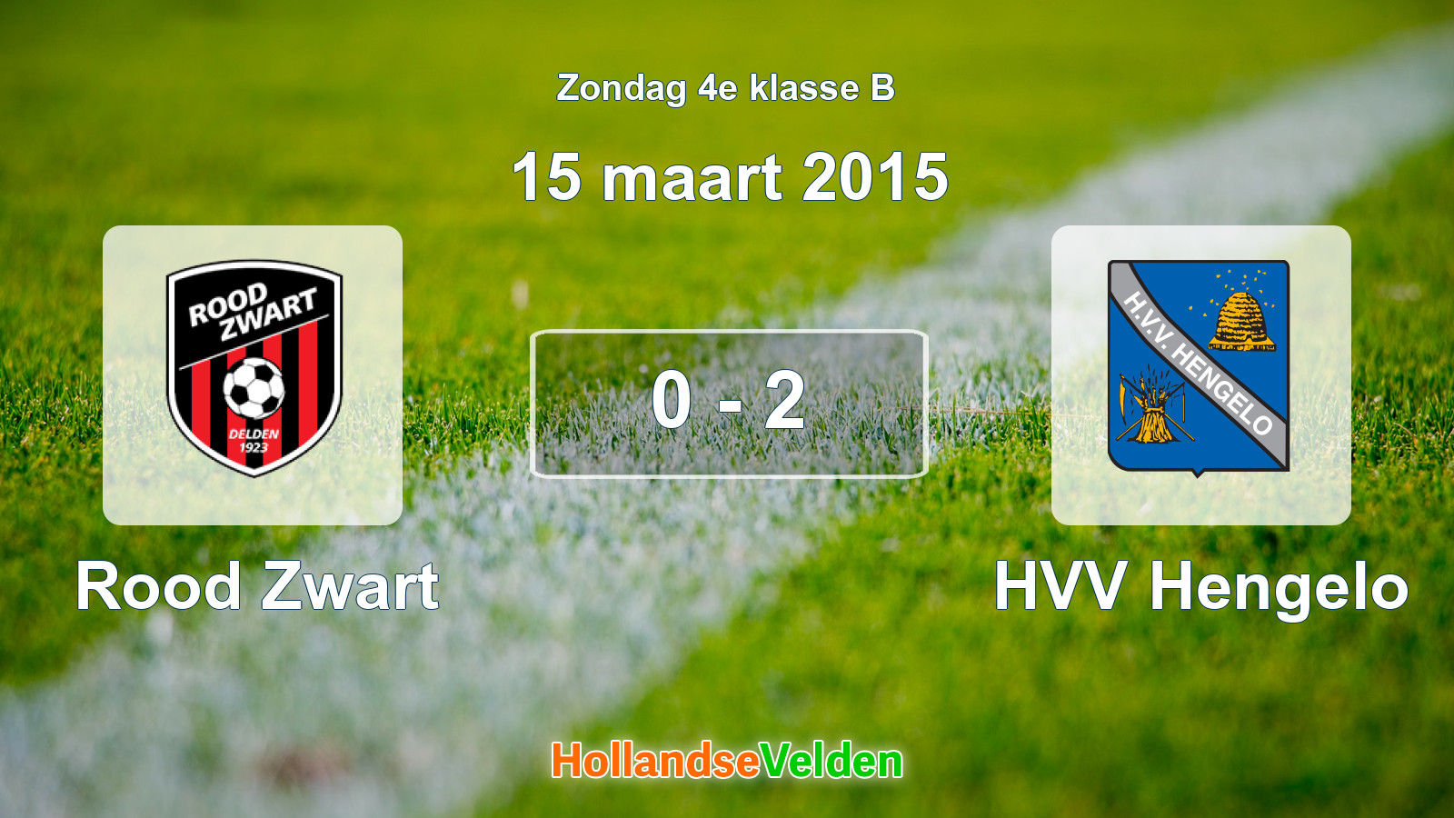 Gespeelde wedstrijd: Rood Zwart - HVV Hengelo 0 - 2 (15 maart 2015)