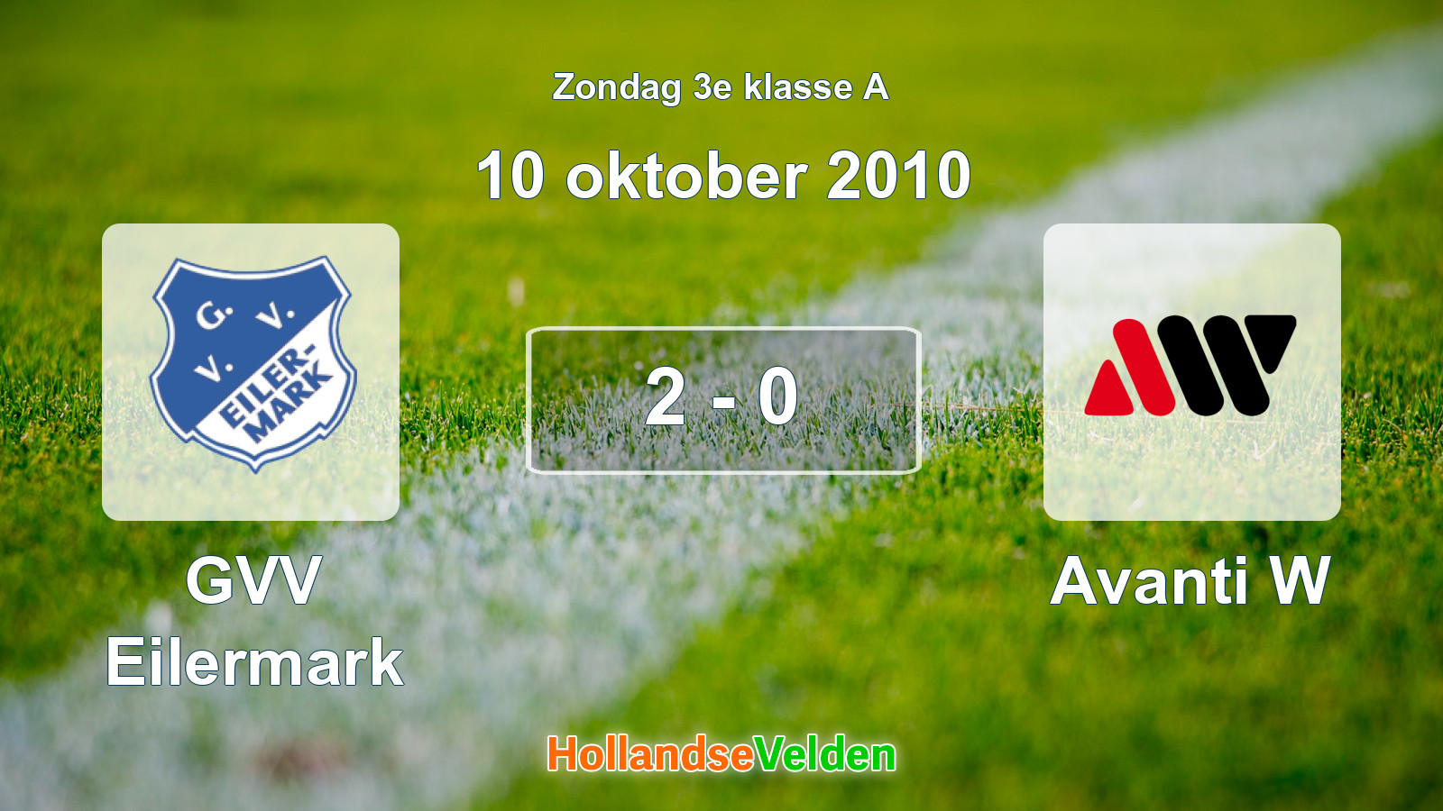 Gespeelde wedstrijd: GVV Eilermark - Avanti W 2 - 0 (10 oktober 2010)