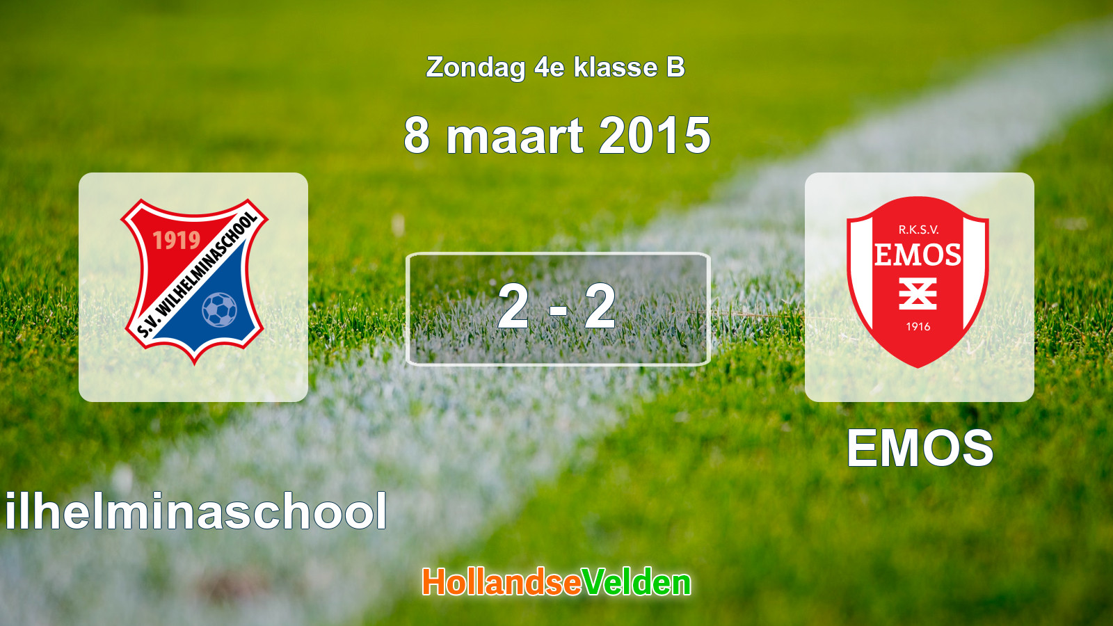 Gespeelde wedstrijd: Wilhelminaschool - EMOS 2 - 2 (8 maart 2015)