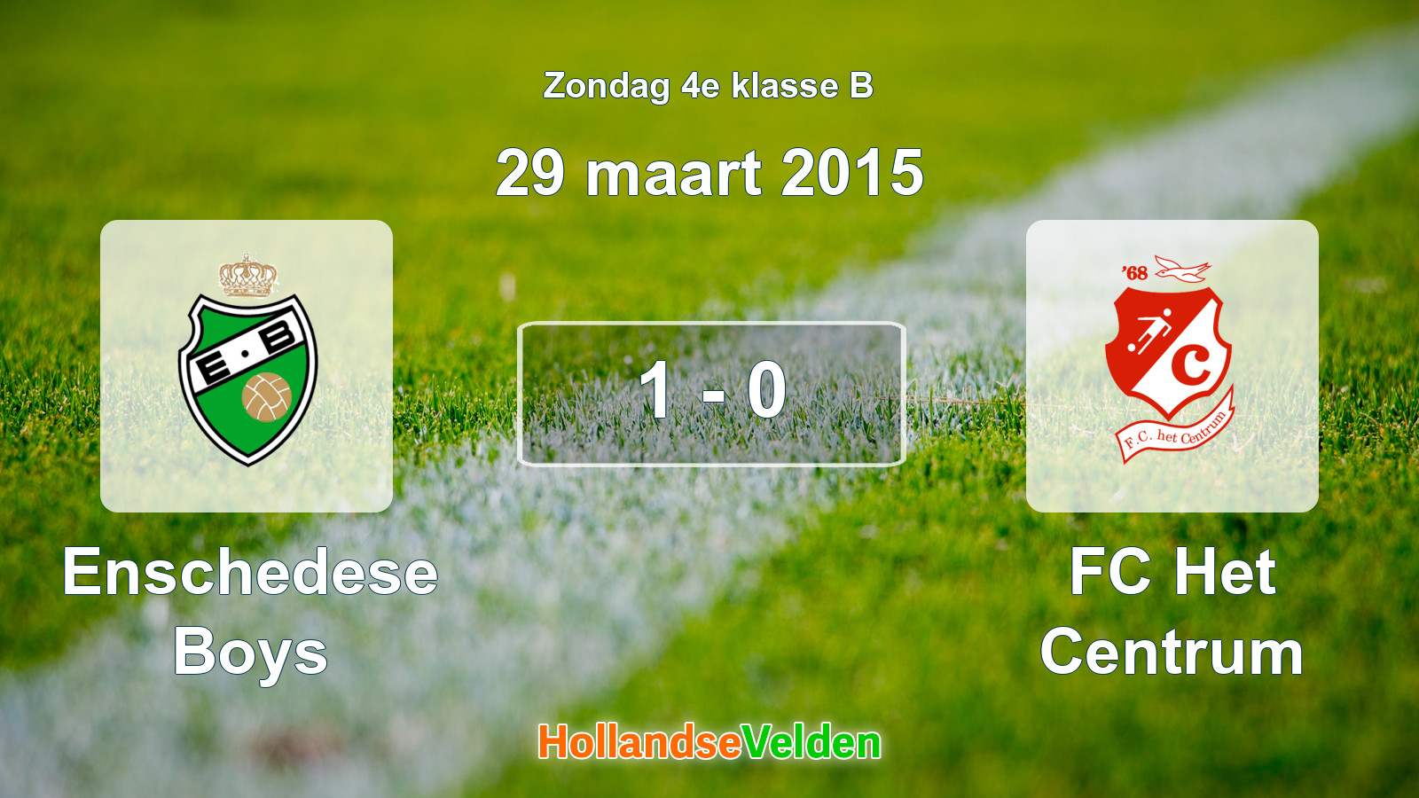 Gespeelde wedstrijd: Enschedese Boys - FC Het Centrum 1 - 0 (29 maart 2015)