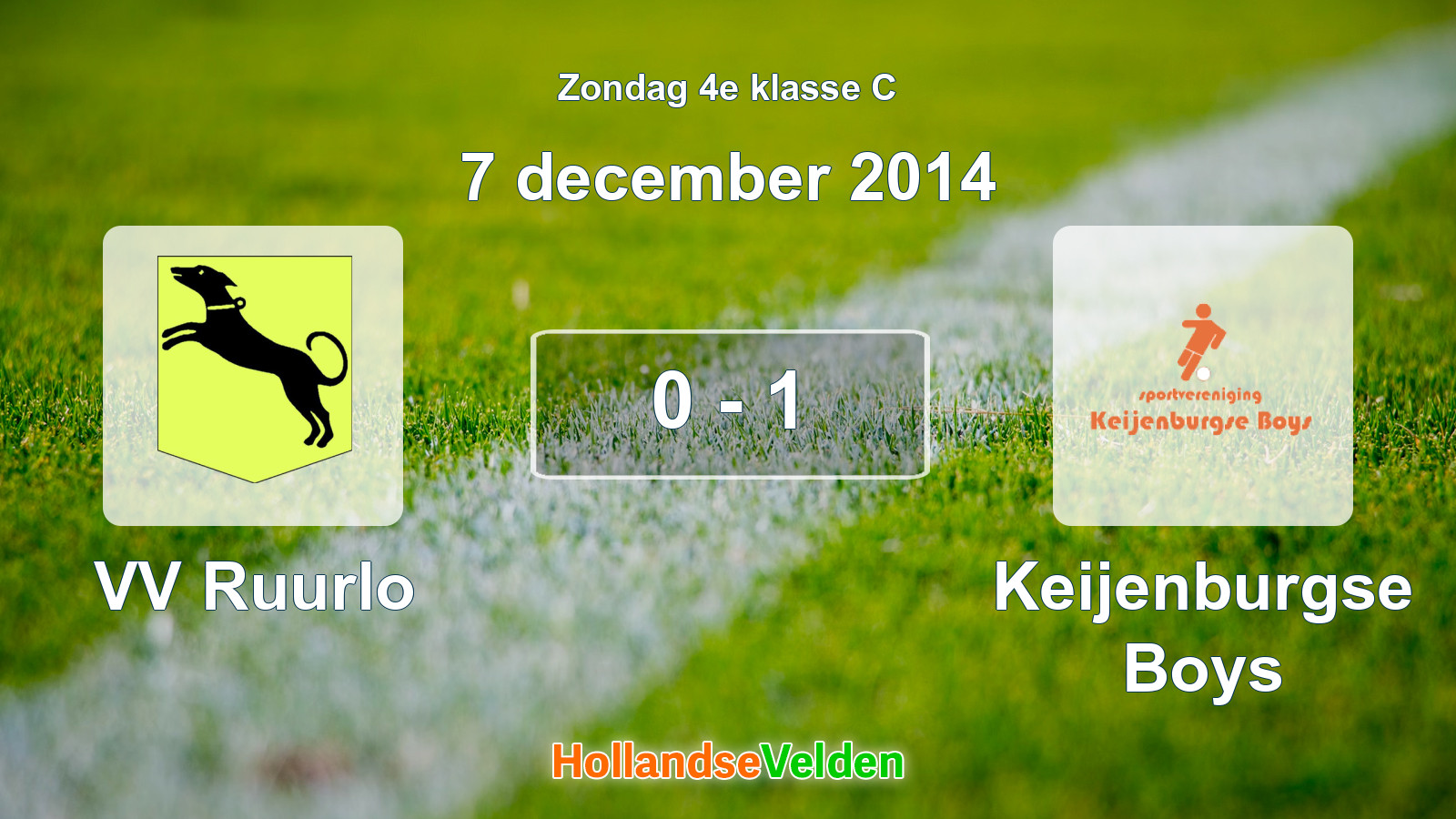 Gespeelde wedstrijd: VV Ruurlo - Keijenburgse Boys 0 - 1 (7 december 2014)
