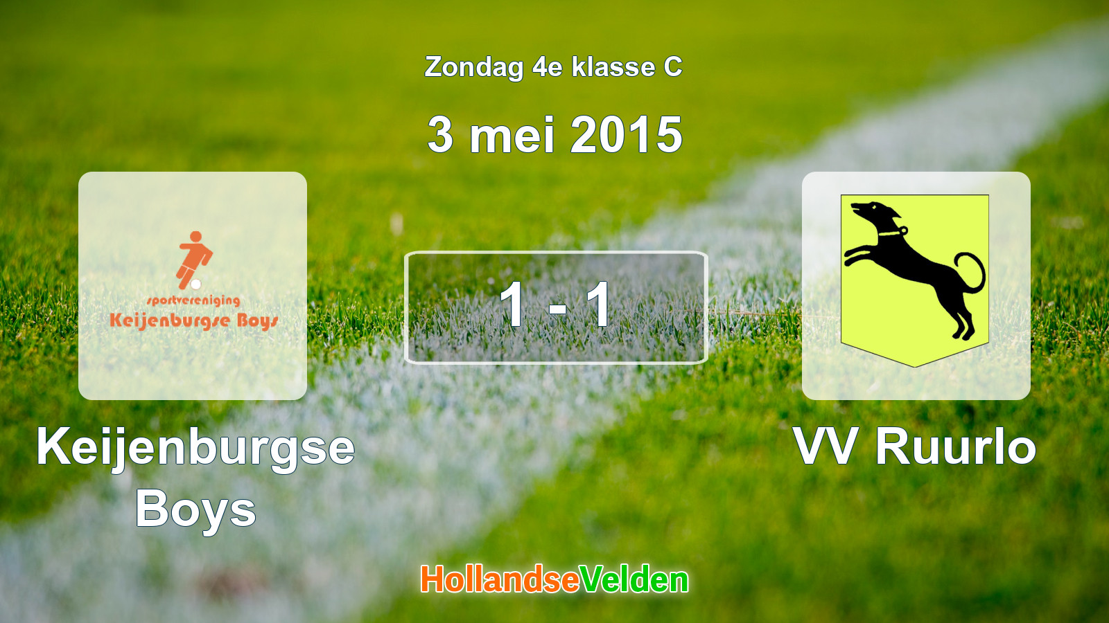 Gespeelde wedstrijd: Keijenburgse Boys - VV Ruurlo 1 - 1 (3 mei 2015)
