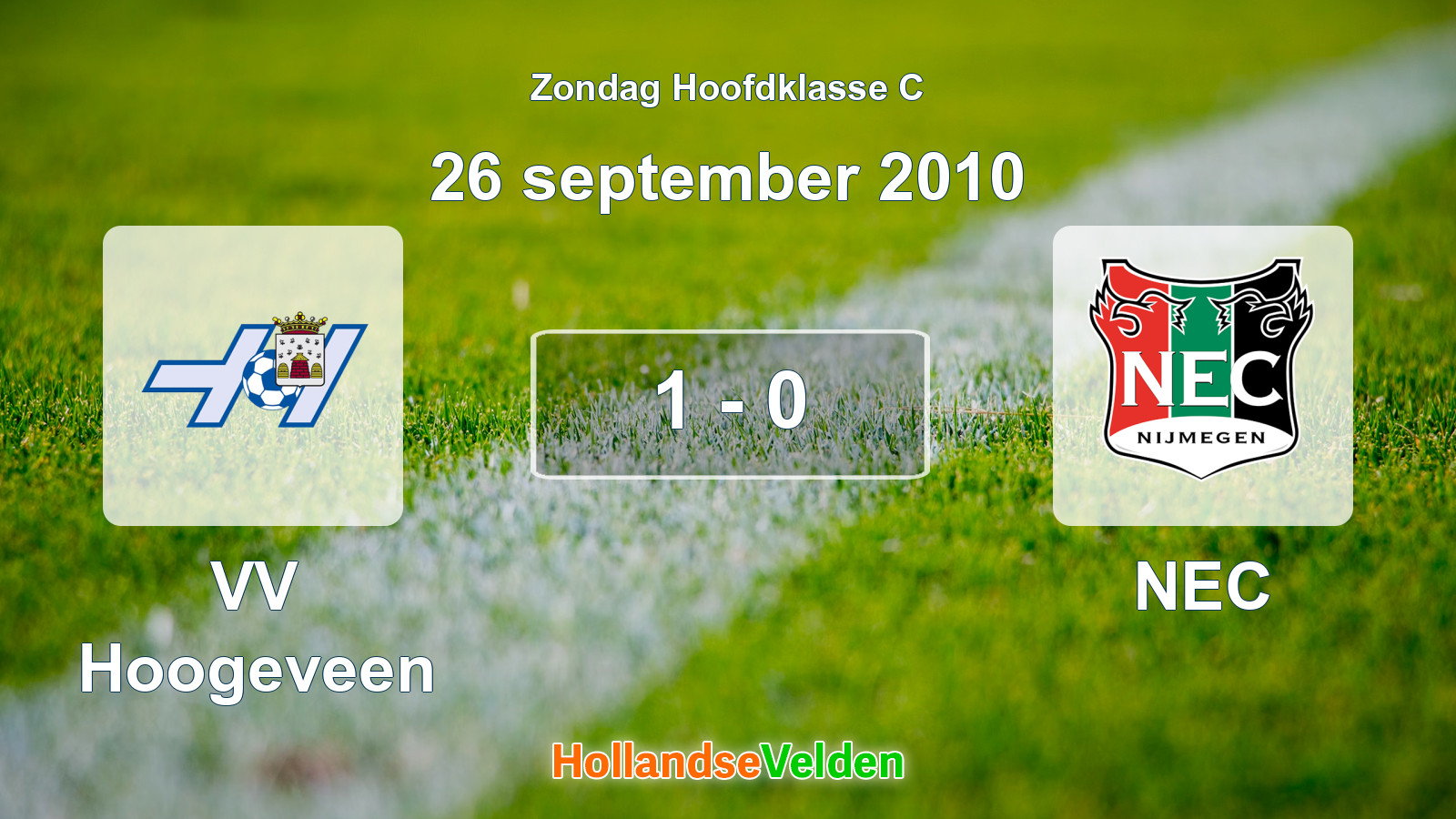 Gespeelde wedstrijd: VV Hoogeveen - NEC 1 - 0 (26 september 2010)